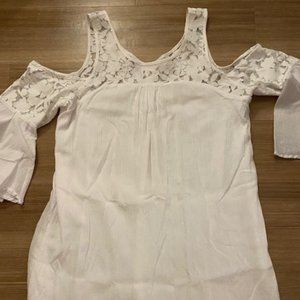 MIAMI WOMENS LACE OPEN SHOULDER LONG TOP DRESS